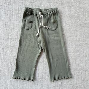 Wild Wawa Organic Green Ribbed Pants PLAY 3/4
